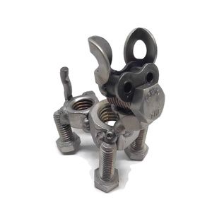 Scrap Metal Art Welded Pointy Eared Dog Figurine